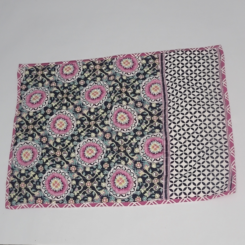 Vera Bradley Pink and White Geometric Pillow Sham